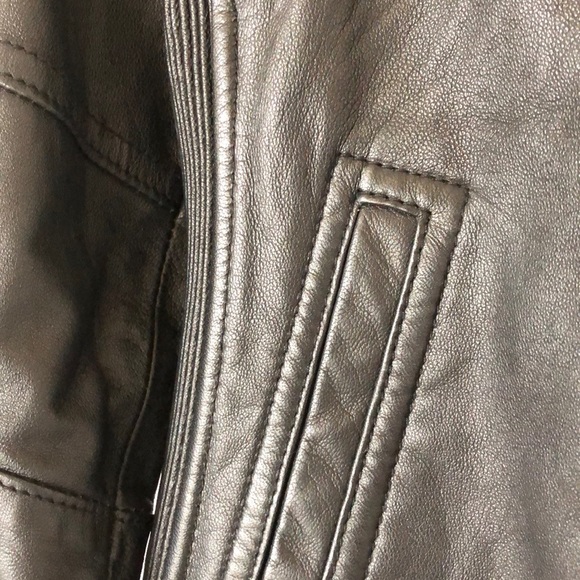 Joie “Davey” Caviar Black 100% Leather Jacket - Picture 7 of 8